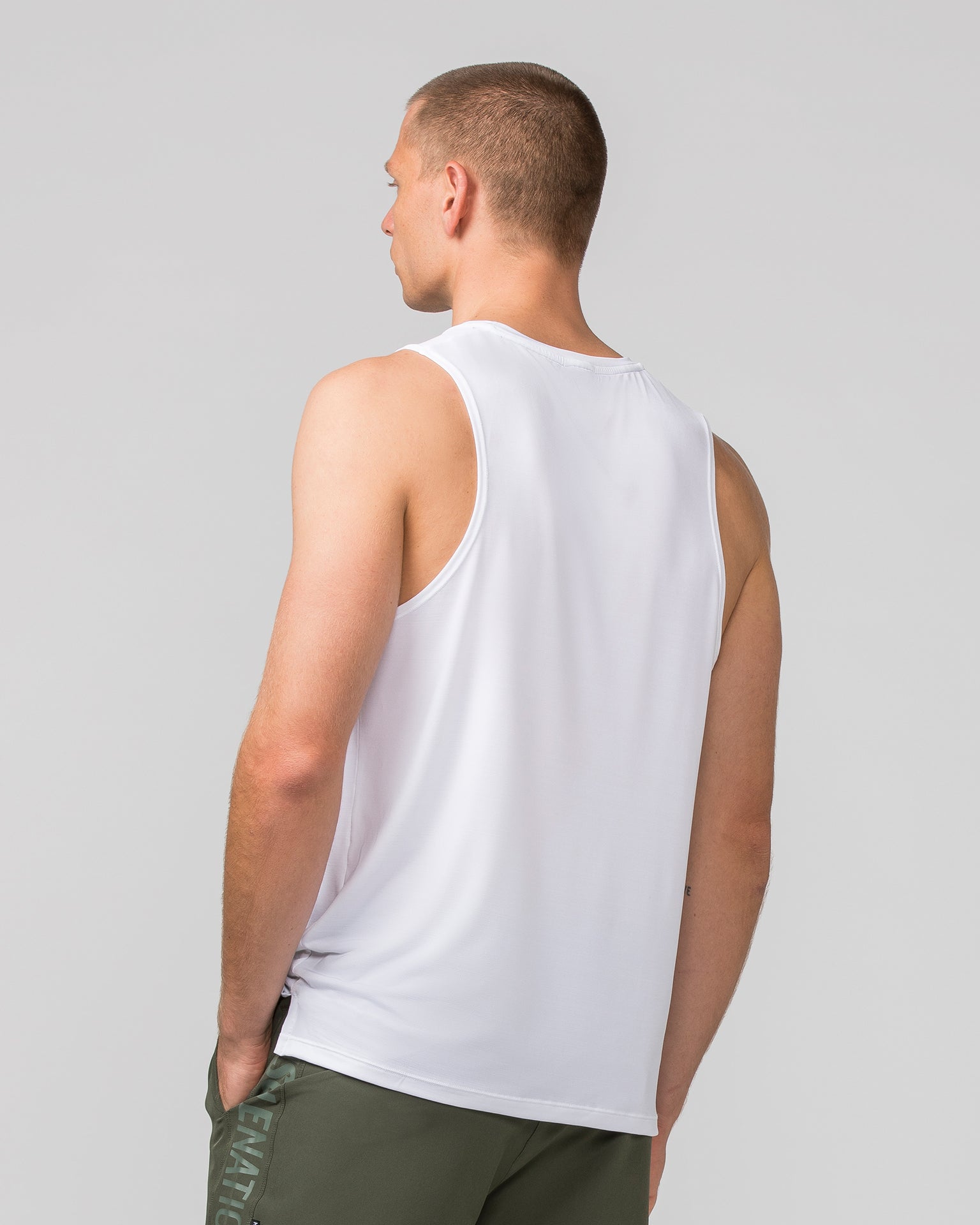 Muscle Nation Tank Tops MN Active Running Tank - White