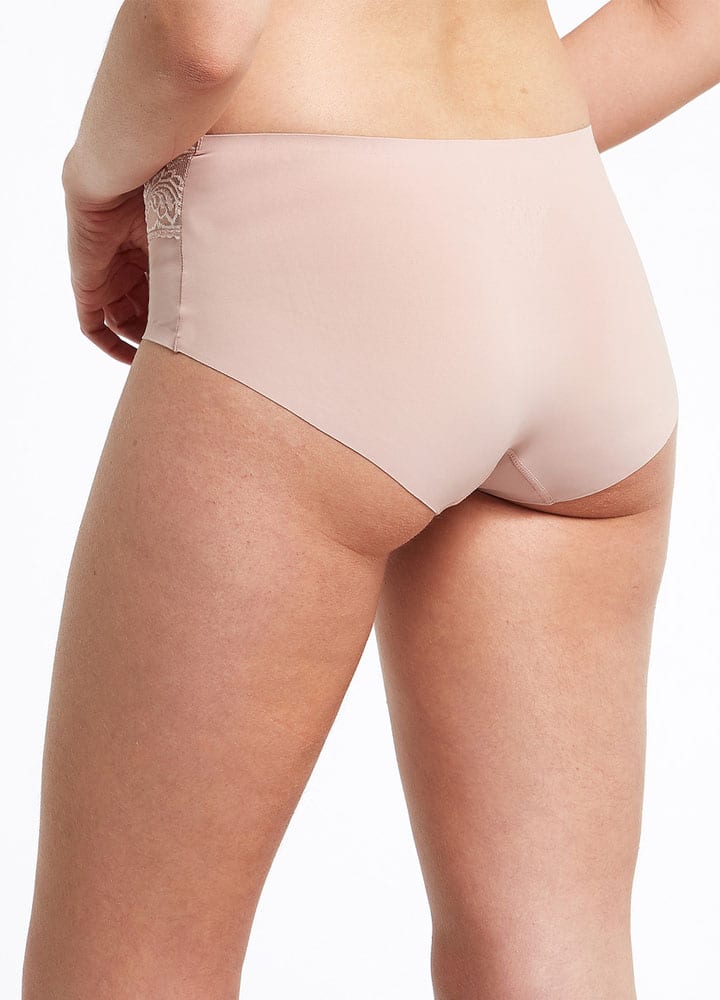 Laser Microfibre Boyleg Brief with Lace-3386#color_nude