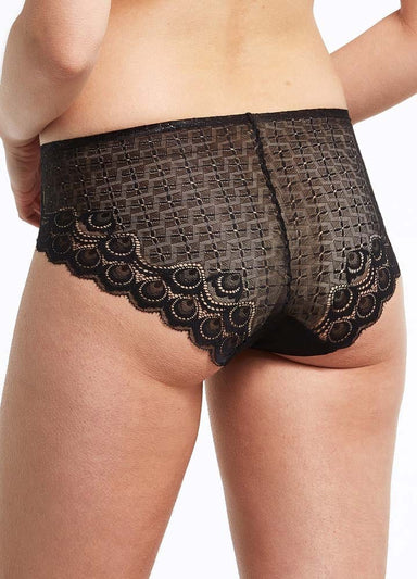 Laser Microfibre Hi-Cut Brief with Lace-3391#color_black