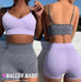 Baller Babe Crop Tops Seamless Lily Shorts and Crop Set in Grey