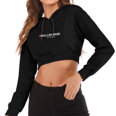 Baller Babe Hoodie Baller Babe cropped hoodie jumper black