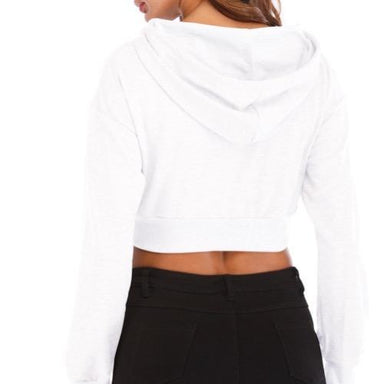 Baller Babe Hoodie Womens white Baller Babe cropped hoodie jumper