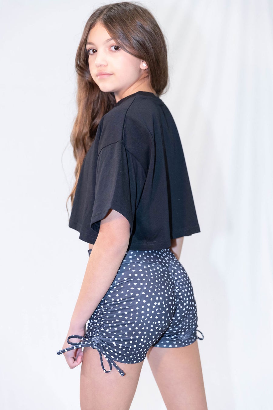 BLACK ANGEL Shorts SPECKLE SCRUNCH BUM BOOTY SHORTS