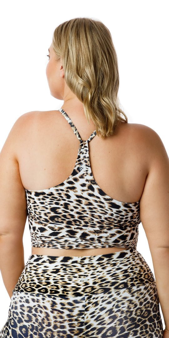 Carra Lee Active Bras White Cheetah Motion Racer Back Bra