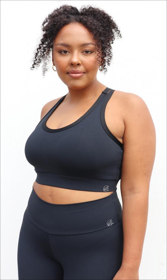 Carra Lee Active Crop Top Midnight Curvy Contouring Mesh Bra