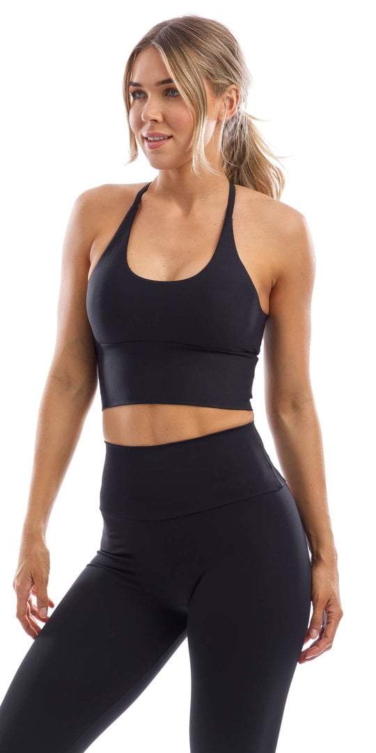 Carra Lee Active Crop Top Midnight Motion Racer Back Bra