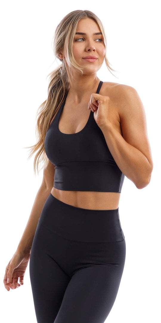 Carra Lee Active Crop Top Midnight Motion Racer Back Bra