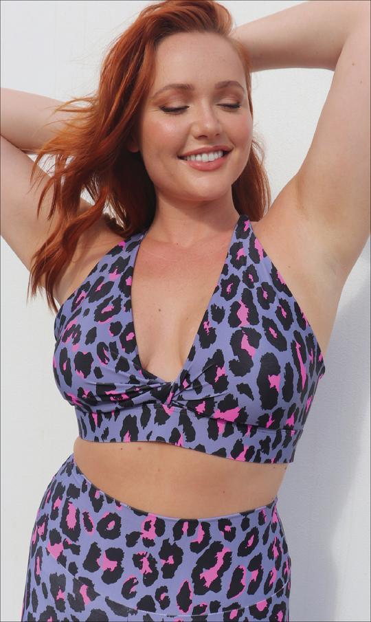 Carra Lee Active Crop Top Pink Leopard Infinity Bra