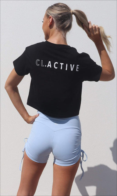 Carra Lee Active Crop Tops CL Active Crop Tee - Black