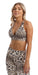 Carra Lee Active Crop Tops White Cheetah Diamond Back Bra