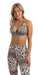 Carra Lee Active Crop Tops White Cheetah Diamond Back Bra