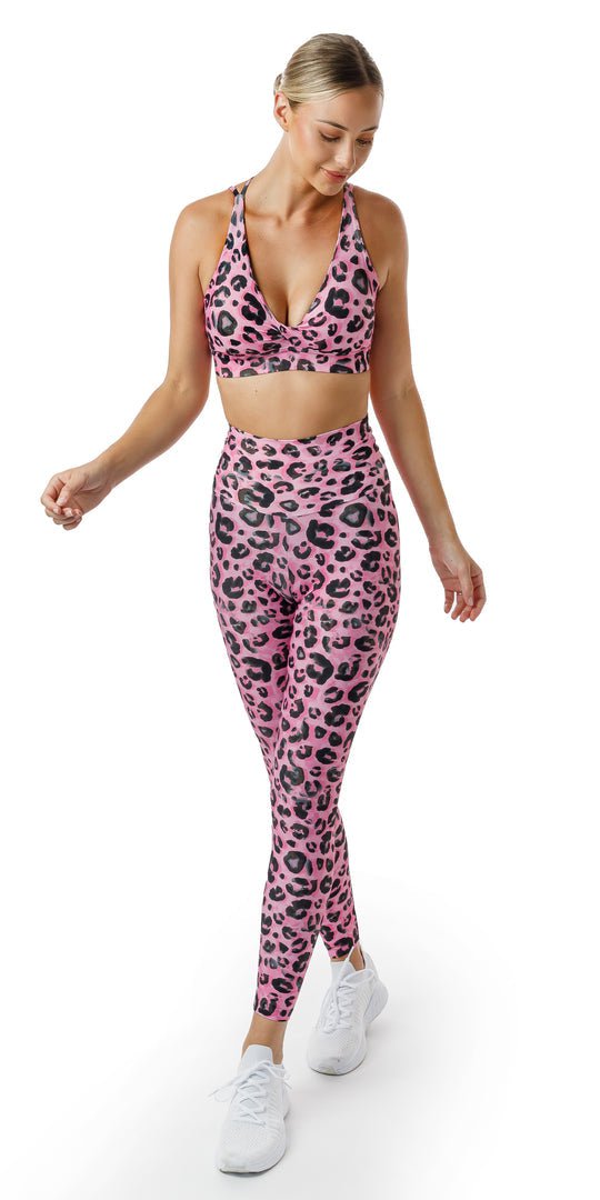 Carra Lee Active Leggings Candy Leopard Eco Scrunch Bum Leggings