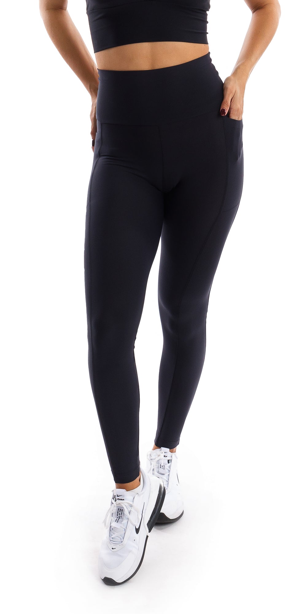 Extra Strong Compression Leggings with High Waisted Tummy Control and  Pockets Black XS / Black / Regular 32