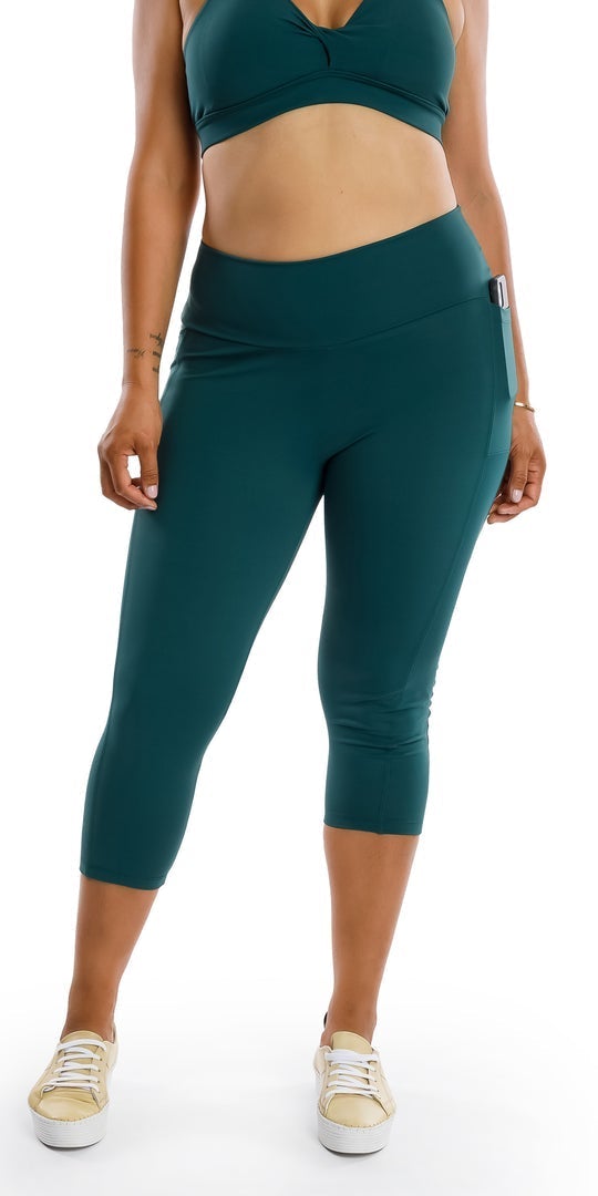 Carra Lee Active Leggings Teal Body Luxe Capri Leggings with Pockets