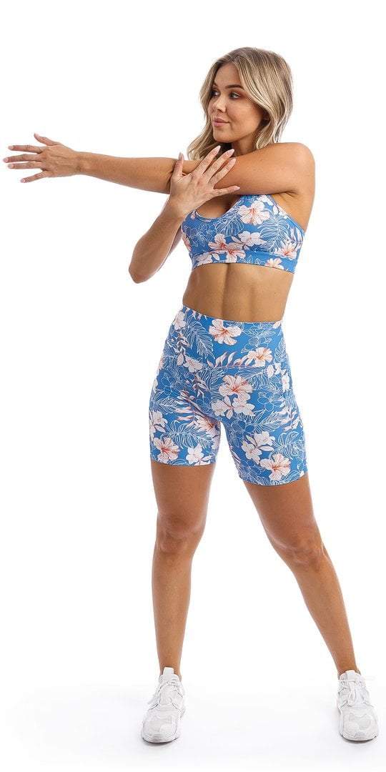 Carra Lee Active Shorts Hibiscus Kiss Midi Shorts with Pockets