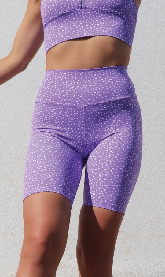 Carra Lee Active Shorts Lavender Star Dust Body Luxe Biker Shorts