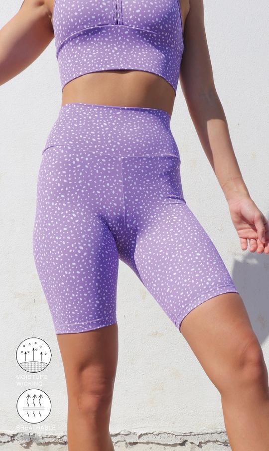 Carra Lee Active Shorts Lavender Star Dust Body Luxe Biker Shorts