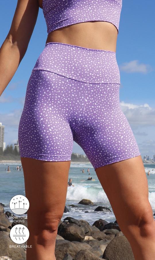 Carra Lee Active Shorts Lavender Star Dust Body Luxe Midi Shorts