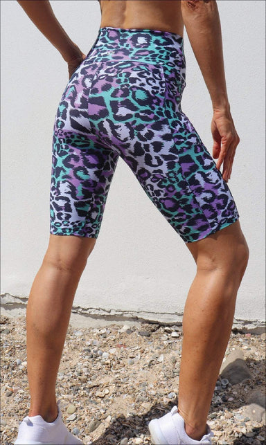 Carra Lee Active Shorts Magic Cheetah Eco Biker Shorts with Pockets