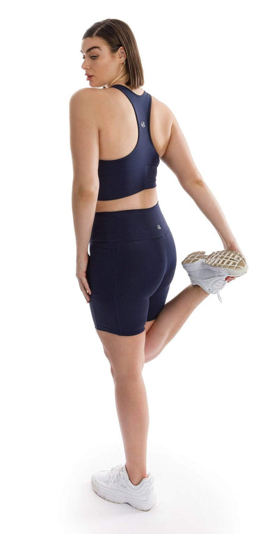 Carra Lee Active Shorts Navy Body Luxe Midi Shorts with Pockets