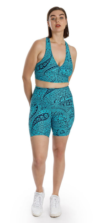 Carra Lee Active Shorts Paisley Tide Eco Midi Shorts with Pockets