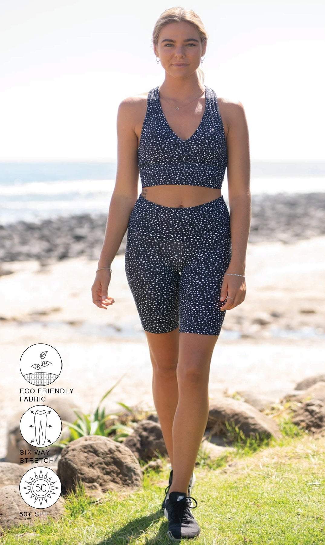 Star Dust Biker Shorts with Pockets - Be Activewear