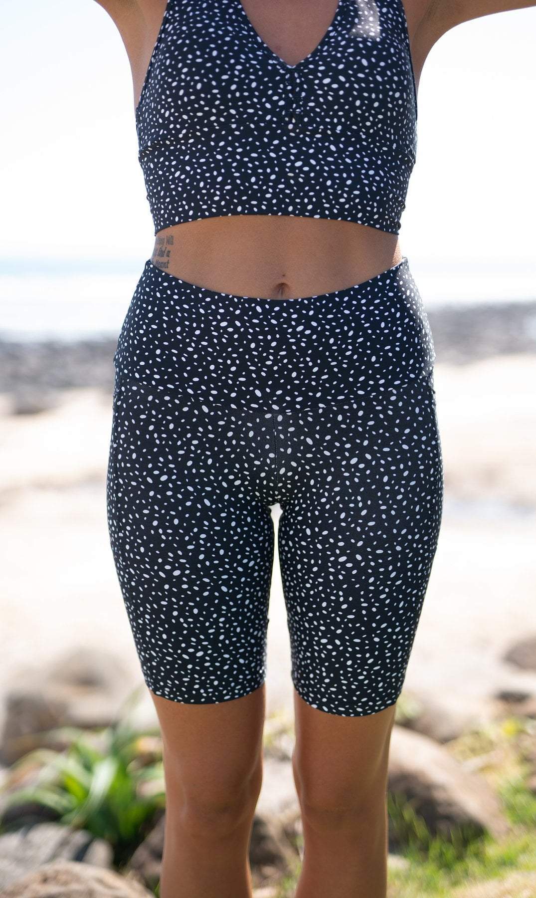 Star Dust Biker Shorts with Pockets - Be Activewear