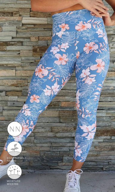 Hibiscus Kiss Scrunch Bum Leggings 7/8 Leggings - Be Activewear