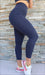 Navy Body Luxe Scrunch Bum 7/8 Leggings - Be Activewear