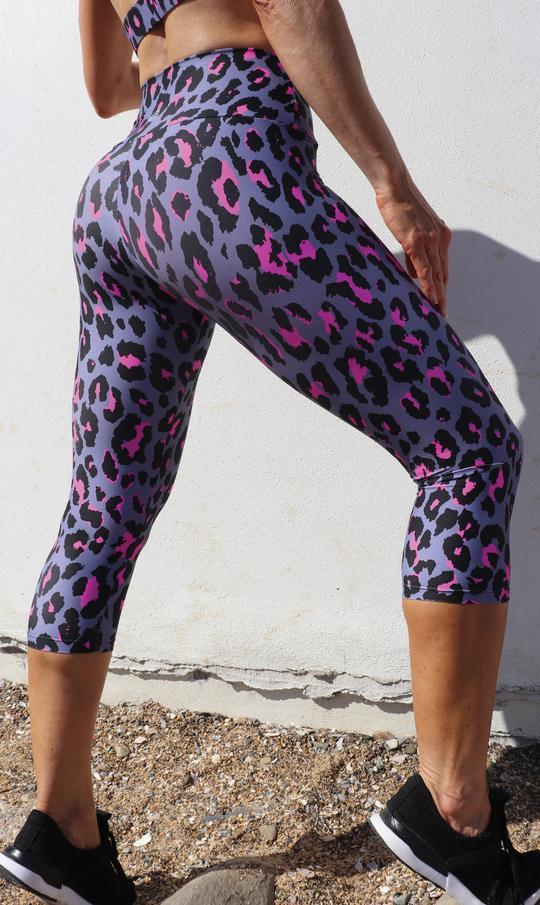 Carra Lee Active Tights Pink Leopard Capri Leggings