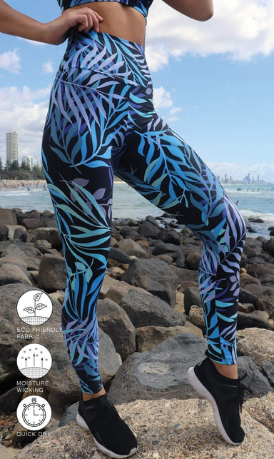 Carra Lee Active Tights Tropical Palm Eco Ultra High Waist Leggings