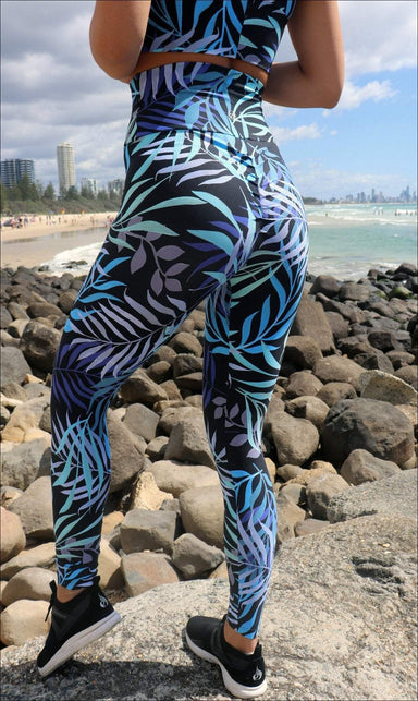 Carra Lee Active Tights Tropical Palm Scrunch Bum Leggings