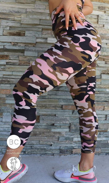 Urban Camo Body Contouring Ultra High Waist Leggings - Be Activewear