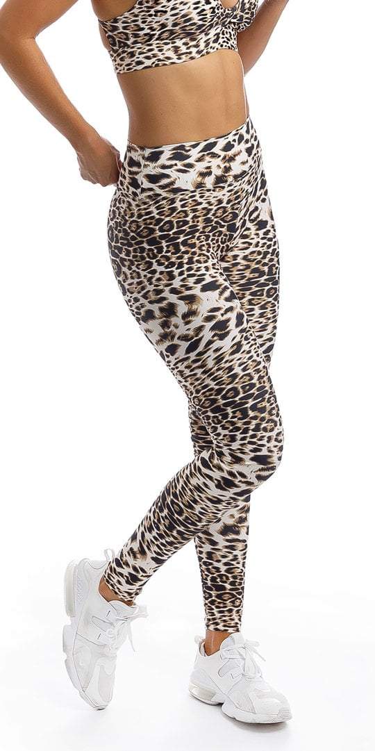 Carra Lee Active Tights White Cheetah Extra Long Leggings