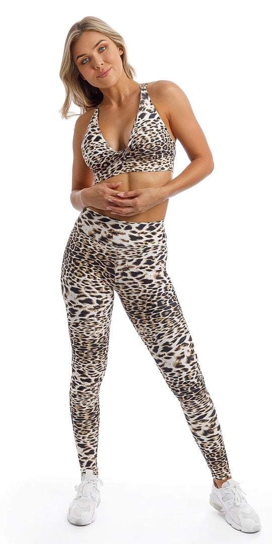 Carra Lee Active Tights White Cheetah Extra Long Leggings