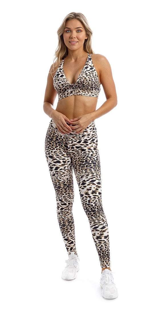 Carra Lee Active Tights White Cheetah Extra Long Leggings