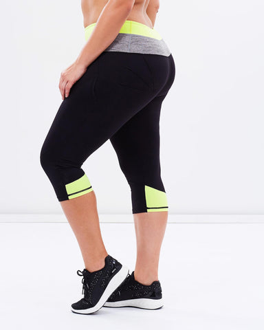 Two Tone Body Sculpt Tights - Yellow - Be Activewear