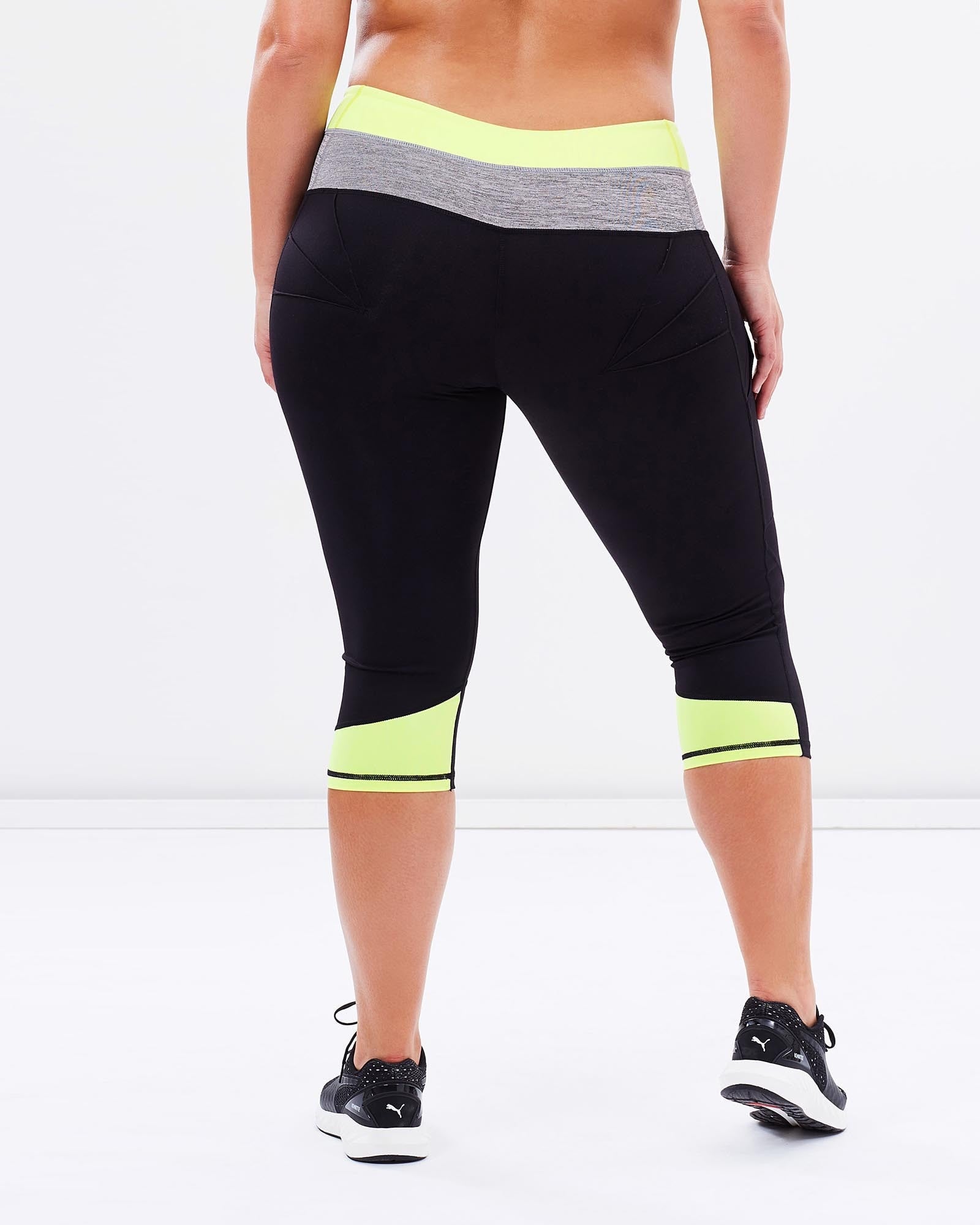 Two Tone Body Sculpt Tights - Yellow - Be Activewear