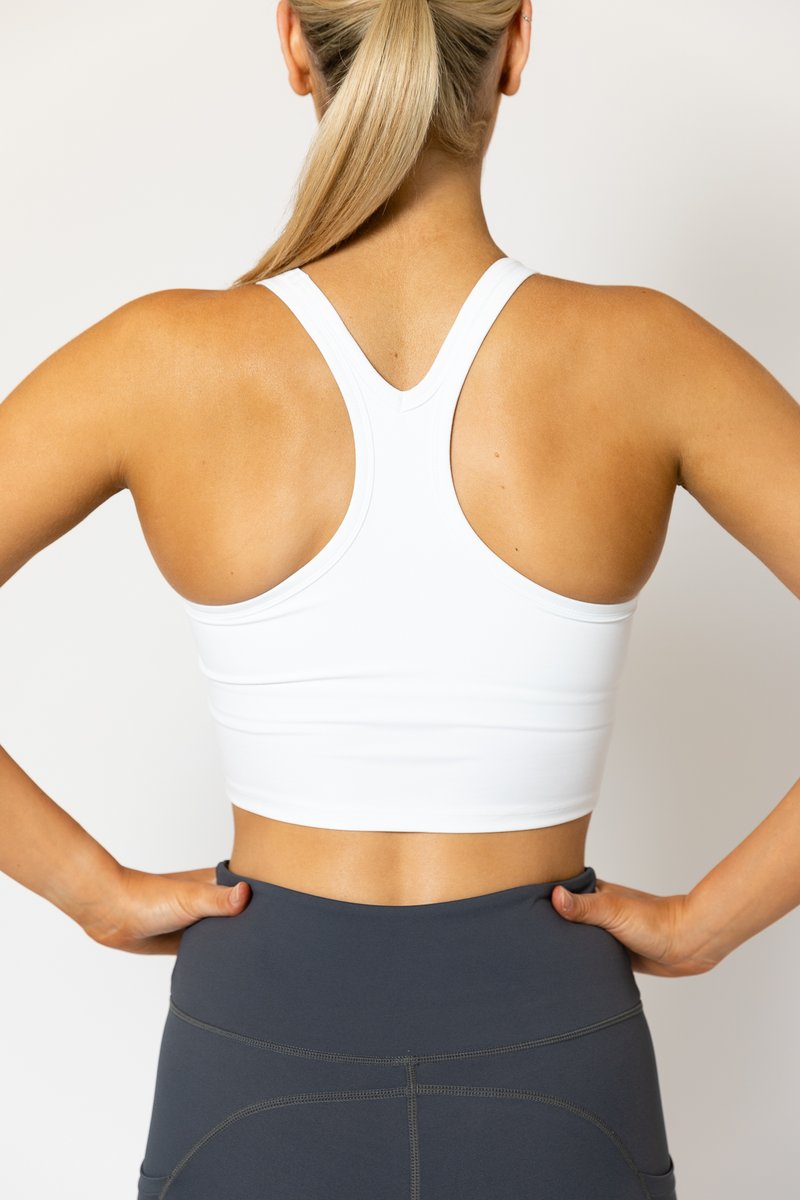 Deezi Active Crop Tops Deezi Active Extended Crop - White