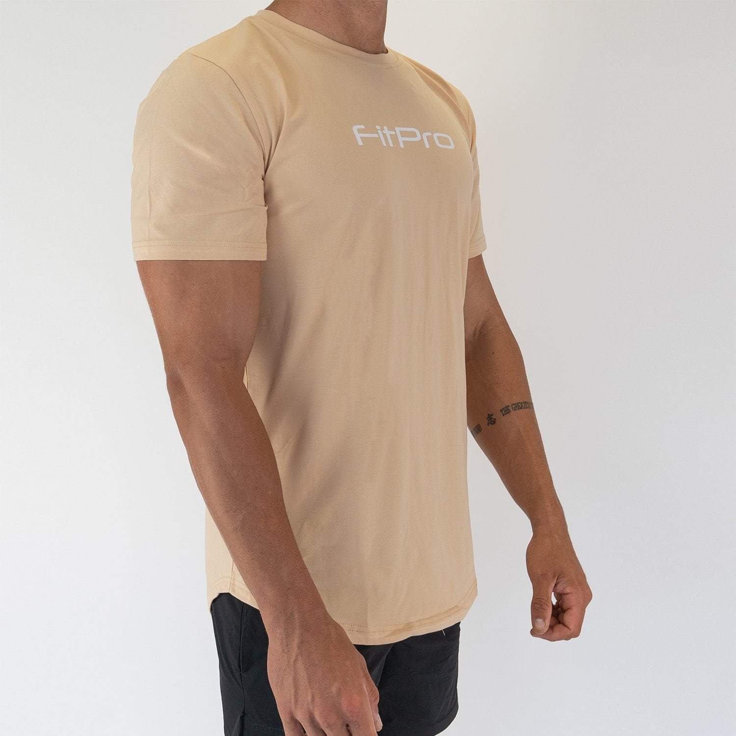 FITPRO Mens T-Shirt MENS SCOOP TEE - BIEGE