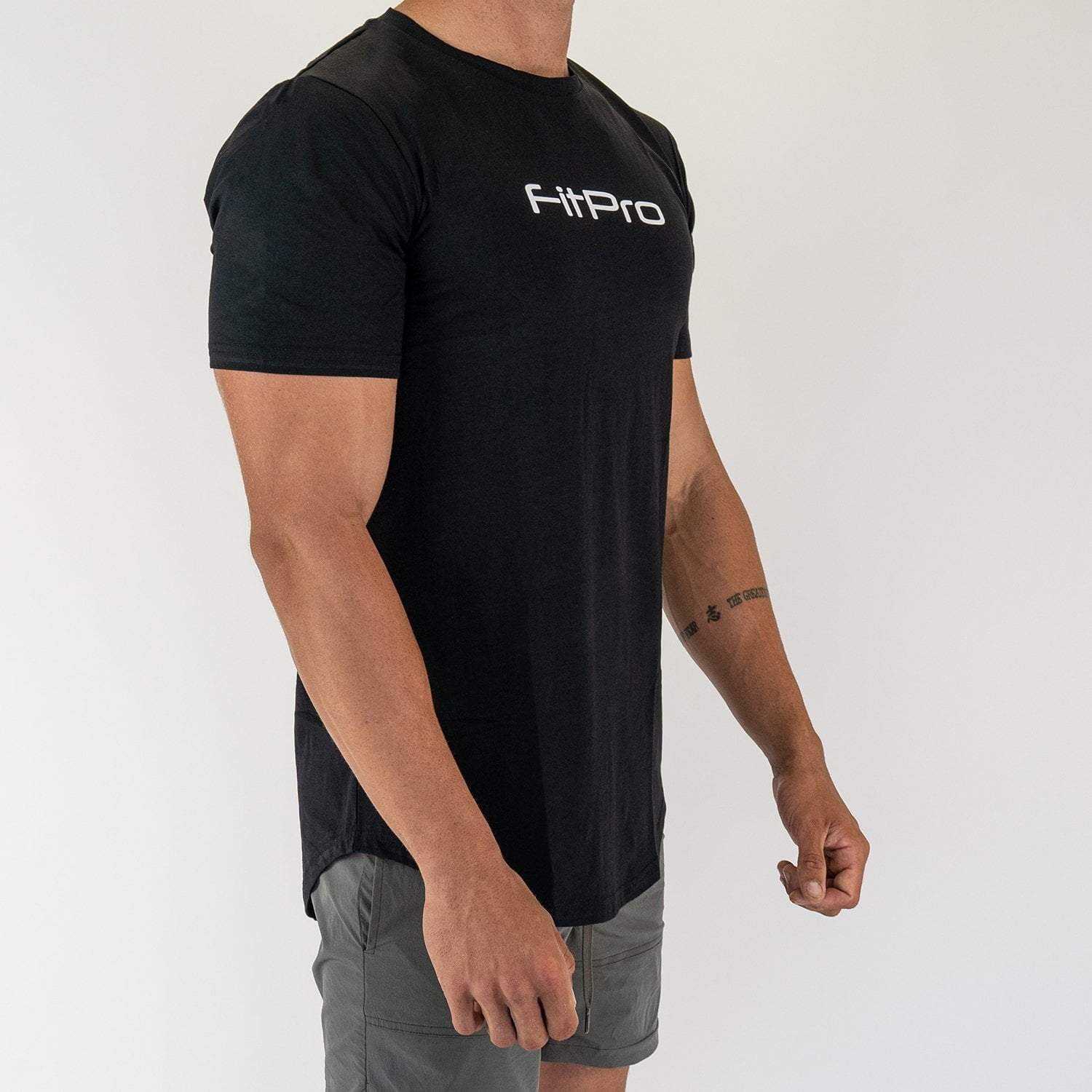 FITPRO Mens T-Shirt MENS SCOOP TEE - BLACK