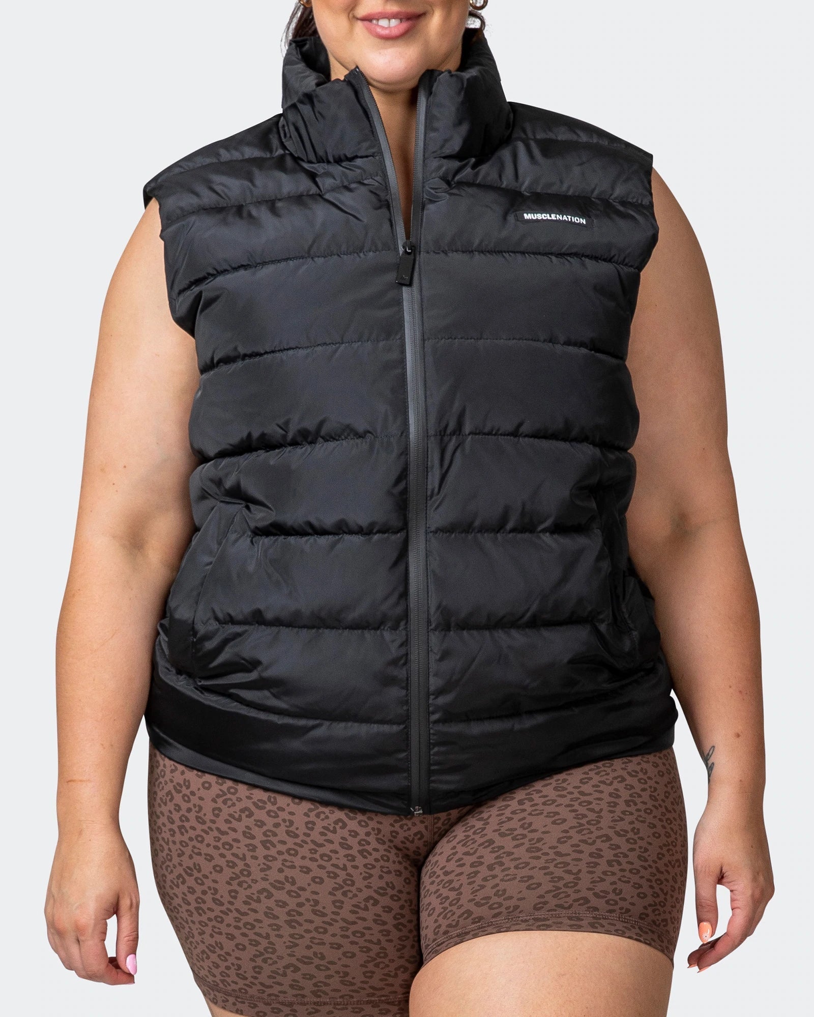 Staple Oversized Puffer Vest - Black