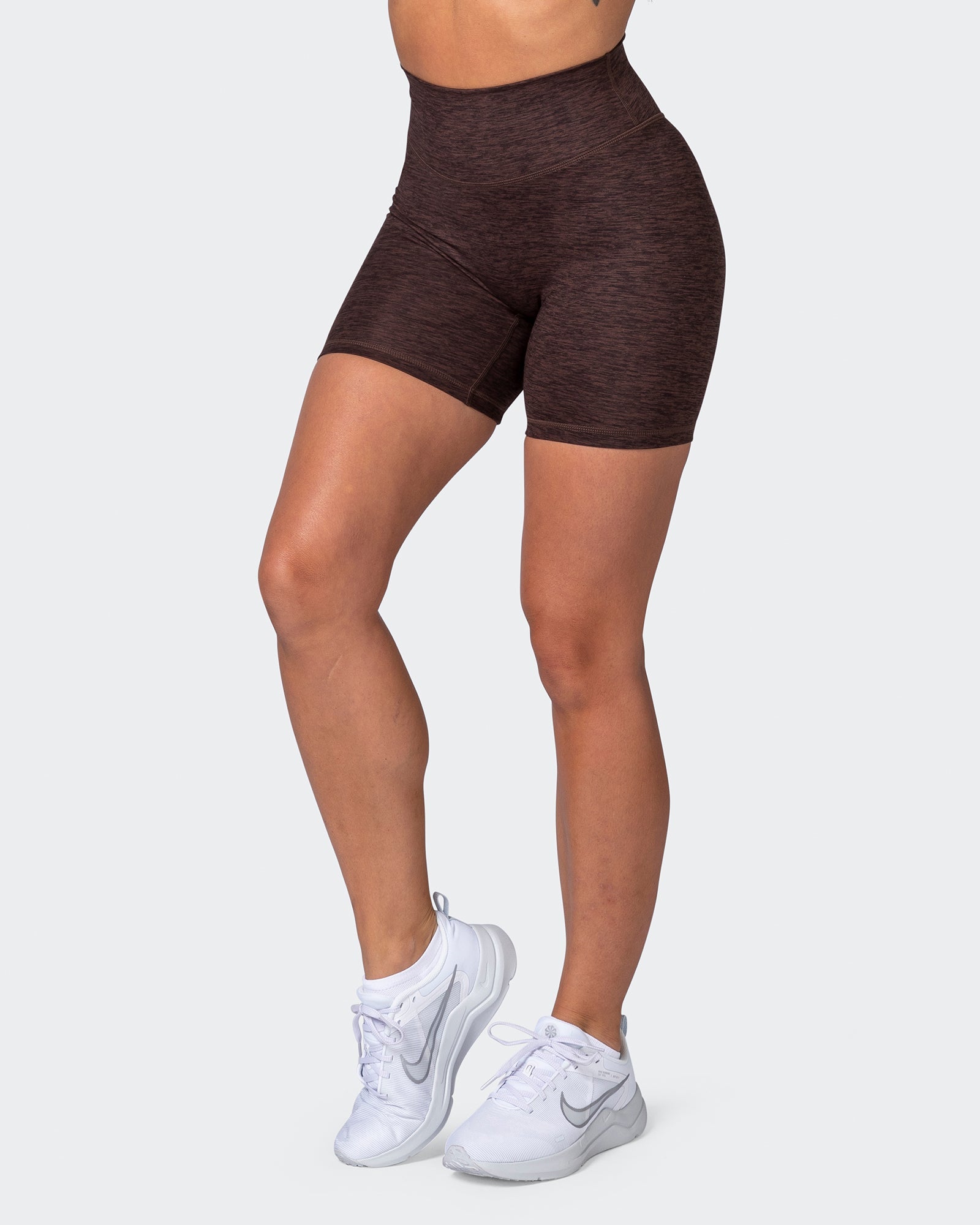 musclenation Shorts Zero Rise Everyday Bike Shorts - Coffee Marl