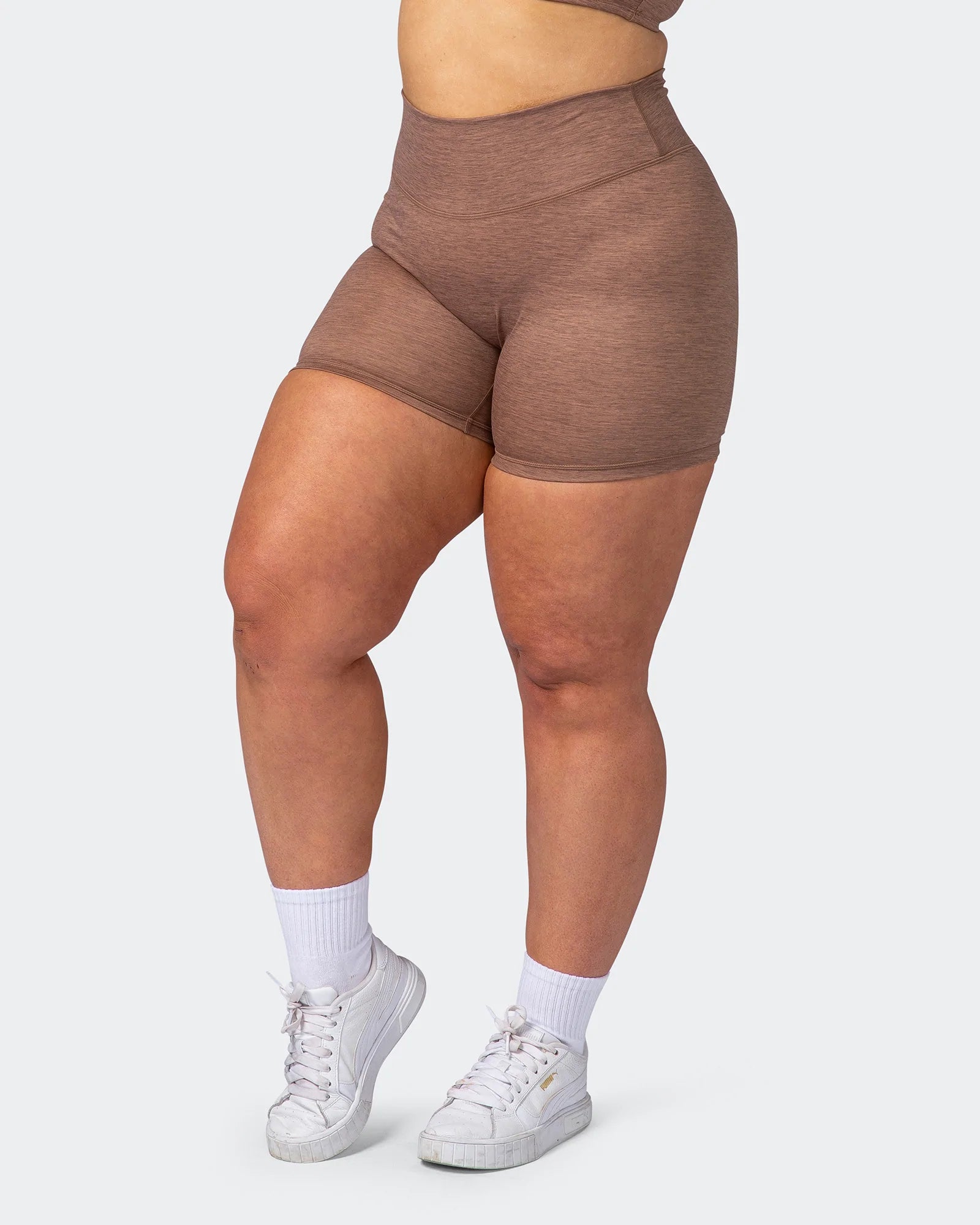 musclenation Shorts Zero Rise Everyday Midway Shorts - Nutmeg Marl