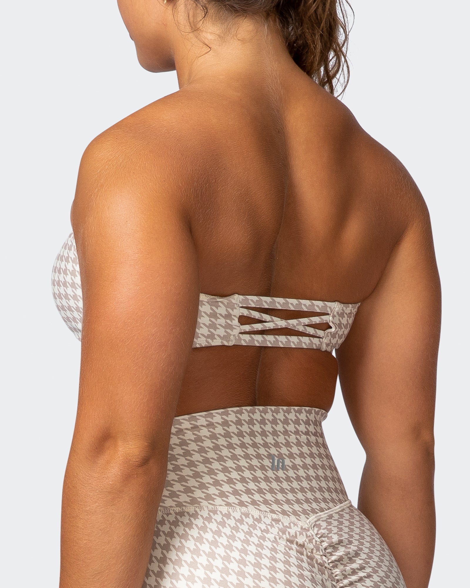 musclenation Sports Bra FLAIR BANDEAU Houndstooth Print