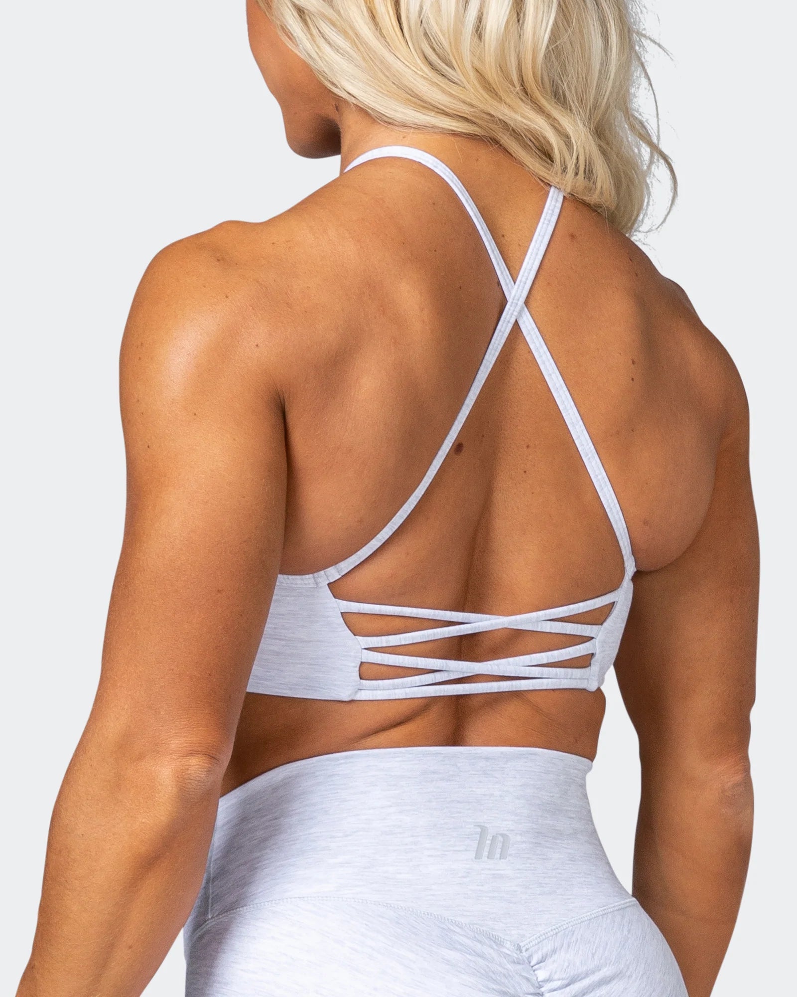 musclenation Sports Bras HBxMN Enticing Bralette - White Grey Marl