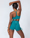 musclenation Tie Up High Waist Scrunch Shorts - Teal