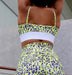 Paradox Activewear Crop Tops Lime Leopard Print Square Neck Sports Bra