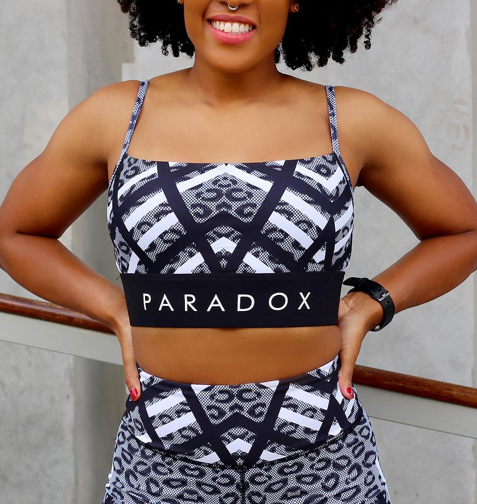 Paradox Activewear Crop Tops Mesh Leopard Print Square Neck Sports Bra