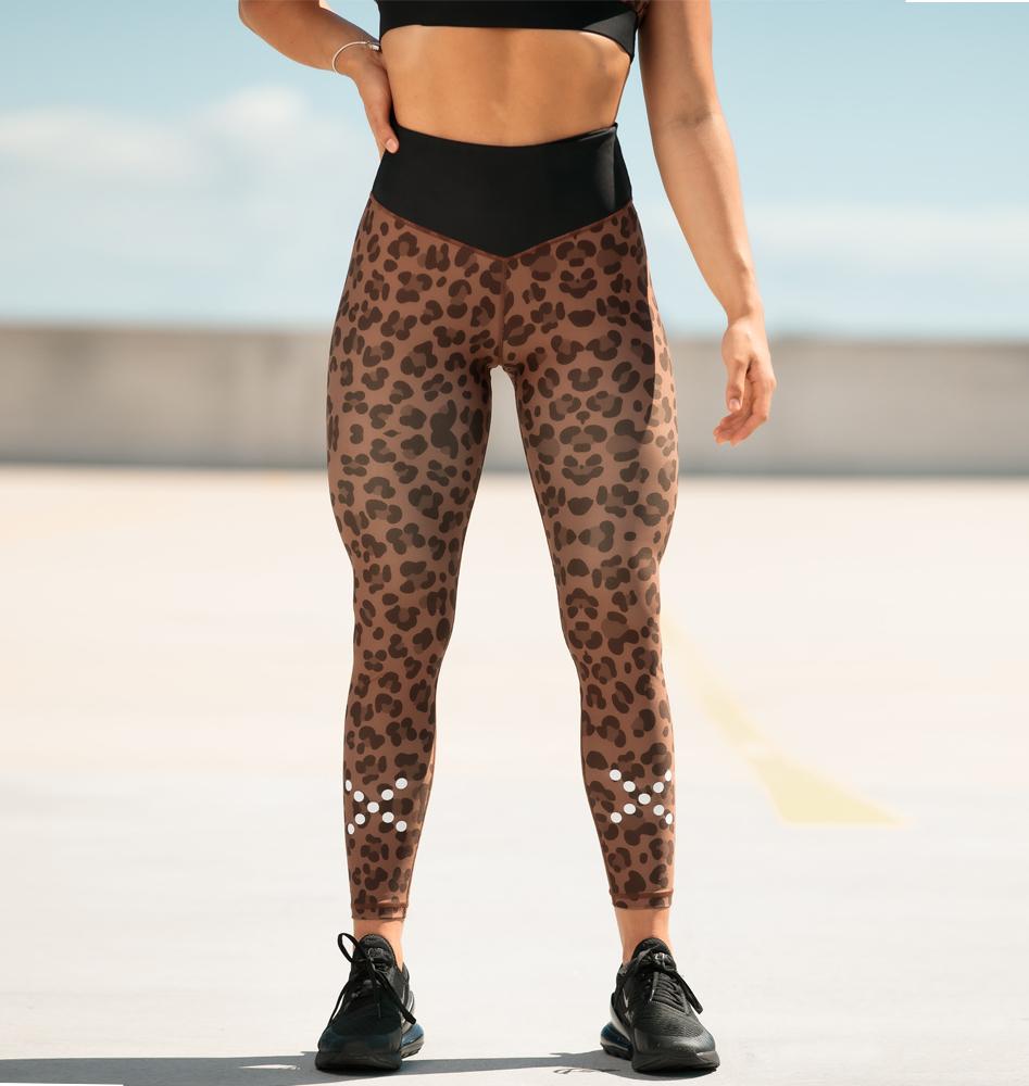 Paradox Activewear Tights Chocolate Leopard Print Tights